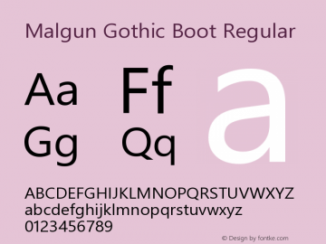 Malgun Gothic Boot Regular Version 1.35图片样张