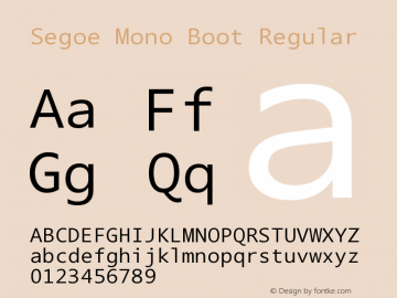 Segoe Mono Boot Regular Version 1.35 Font Sample