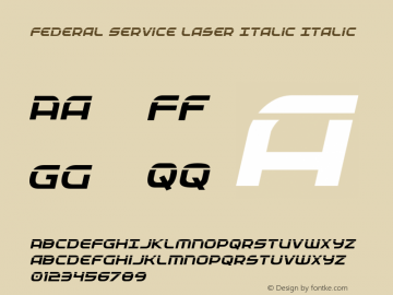 Federal Service Laser Italic Italic 001.000 Font Sample