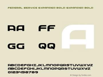 Federal Service Expanded Bold Expanded Bold 001.000 Font Sample