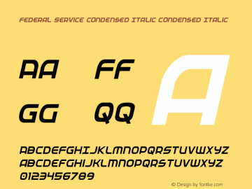 Federal Service Condensed Italic Condensed Italic 001.000图片样张