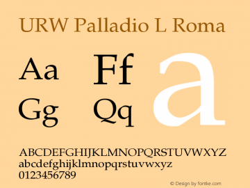 URW Palladio L Roma Version 1.05 Font Sample