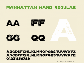 Manhattan Hand Regular Version 1.001 Font Sample