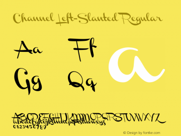 Channel Left-Slanted Regular Version 001.000 Font Sample