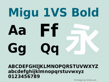 Migu 1VS Bold 2012.1030 Font Sample