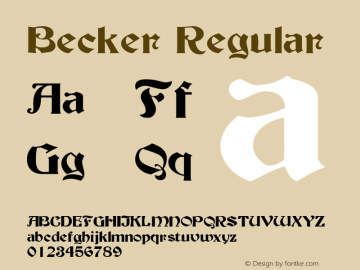 Becker Regular 1.5 Font Sample