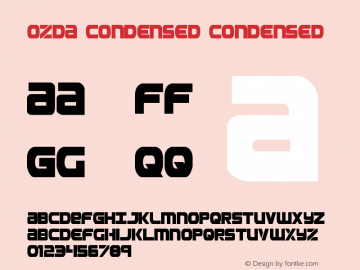 Ozda Condensed Condensed 002.000 Font Sample