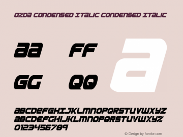 Ozda Condensed Italic Condensed Italic 001.000图片样张