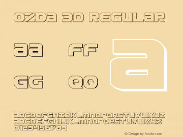 Ozda 3D Regular 001.000 Font Sample