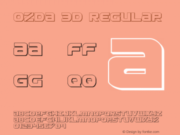 Ozda 3D Regular 002.000 Font Sample