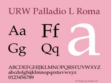 URW Palladio L Roma Version 1.06 Font Sample