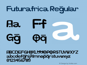 Futurafrica Regular Version 1.00 June 15, 2011, initial release Font Sample