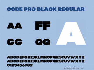 Code Pro Black Regular 1.000 Font Sample