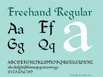 Freehand Regular Version 001.000 Font Sample