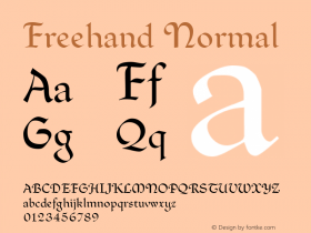 Freehand Normal Macromedia Fontographer 4.1.5 9/5/98图片样张