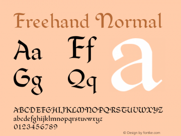 Freehand Normal Macromedia Fontographer 4.1.5 9/5/98 Font Sample