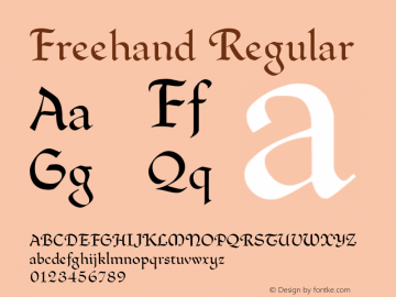 Freehand Regular Version 1.00 Font Sample