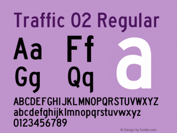 Traffic 02 Regular 1.00 Font Sample