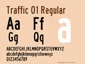 Traffic 01 Regular 1.00 Font Sample