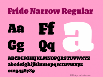 Frido Narrow Regular Version 2.002 Font Sample