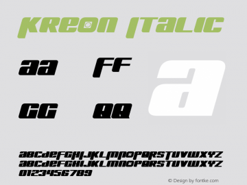 Kreon Italic Version 1.50 - July 29, 2013 Font Sample