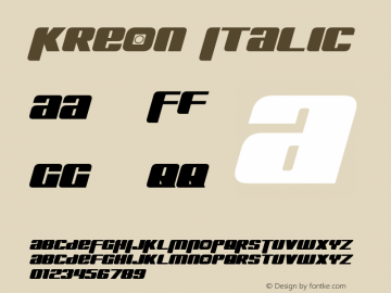 Kreon Italic Version 1.10 March 28, 2015 Font Sample