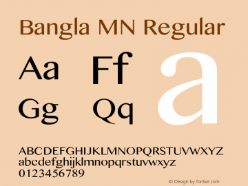 Bangla MN Regular 8.0d1e1 Font Sample