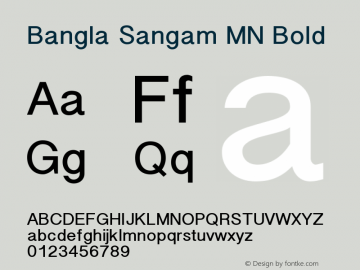 Bangla Sangam MN Bold Version 1.000 2003 initial release Font Sample