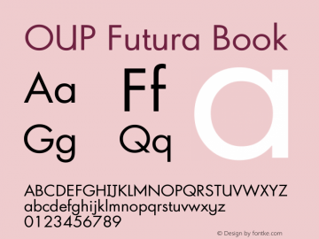 OUP Futura Book Version 2.35 Font Sample