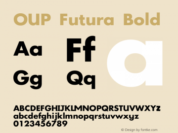 OUP Futura Bold Macromedia Fontographer 4.1.5 8/8/98图片样张