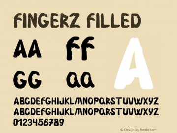 Fingerz Filled Version 1.000 Font Sample