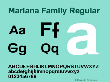 Mariana Family Regular 1.0 Font Sample