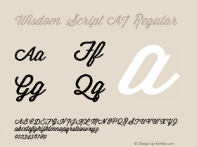 Wisdom Script AI Regular 1.000 Font Sample