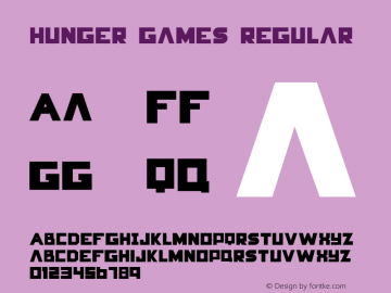 Hunger Games Regular Version 1.000 Font Sample