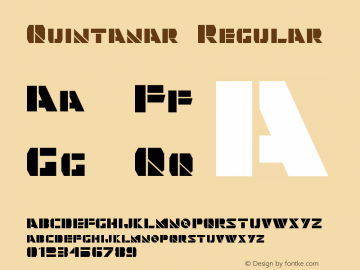 Quintanar Regular Version 1.10 August 2, 2014 Font Sample