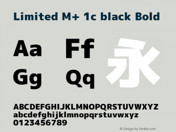 Limited M+ 1c black Bold Version 1.059.20150529 Font Sample