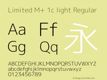 Limited M+ 1c light Regular Version 1.040 Font Sample