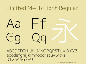 Limited M+ 1c light Regular Version 1.058.20140226 Font Sample