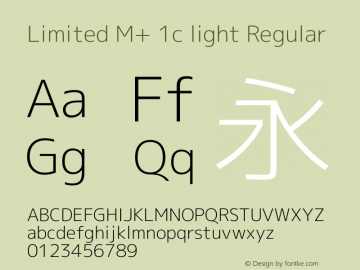 Limited M+ 1c light Regular Version 1.059.20150529 Font Sample