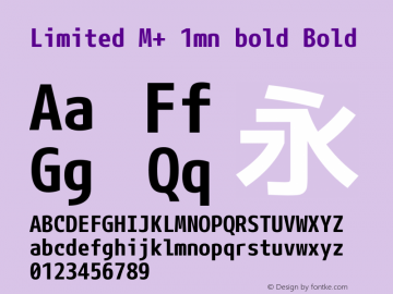 Limited M+ 1mn bold Bold Version 1.057 Font Sample