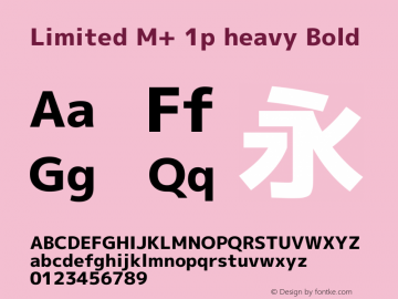 Limited M+ 1p heavy Bold Version 1.040 Font Sample