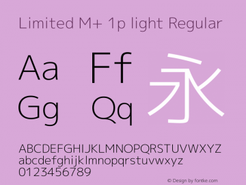 Limited M+ 1p light Regular Version 1.057 Font Sample
