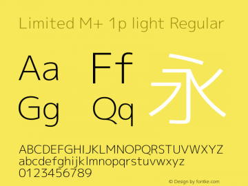 Limited M+ 1p light Regular Version 1.058.20140226 Font Sample