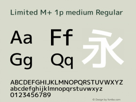 Limited M+ 1p medium Regular Version 1.057 Font Sample