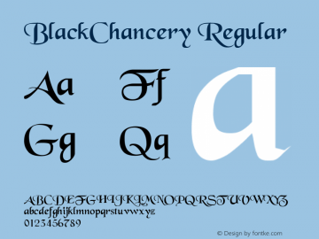 BlackChancery Regular Converted from c:\BLACKCHA.TF1 by ALLTYPE Font Sample