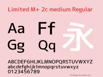 Limited M+ 2c medium Regular Version 1.040 Font Sample