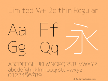 Limited M+ 2c thin Regular Version 1.058.20140226 Font Sample