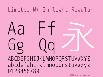 Limited M+ 2m light Regular Version 1.040 Font Sample