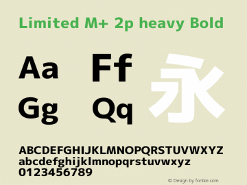 Limited M+ 2p heavy Bold Version 1.057 Font Sample