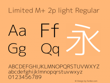Limited M+ 2p light Regular Version 1.040 Font Sample